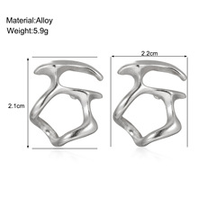 網紅不規則高級感鏤空耳釘女冷淡風ins獨特小眾設計金屬耳飾耳環