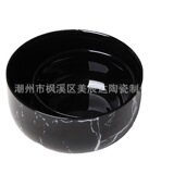 Европейский стиль творческий фруктовый салат чаша черно -белая мраморная лапша миска домашняя керамическая салат -чаша на столовой посуду оптом