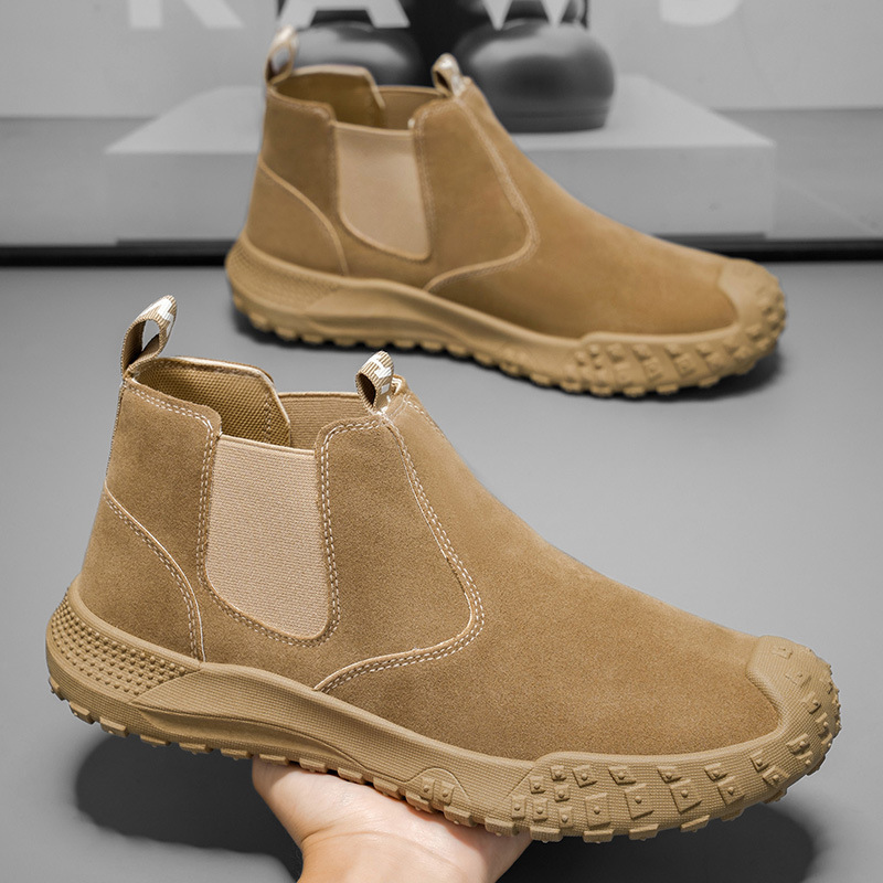 Zapatos masculinos de otoño, botas Martin de alta parte, zapatos masculinos antideslizantes y resistentes al desgaste, sitio de trabajo, deportes y ocio, ropa de trabajo, zapatos de trabajo, zapatos masculinos