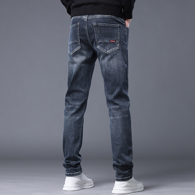 Contador de calidad casual jeans hombres moda simple juventud pantalones Nuevo estiramiento cómodo rectos