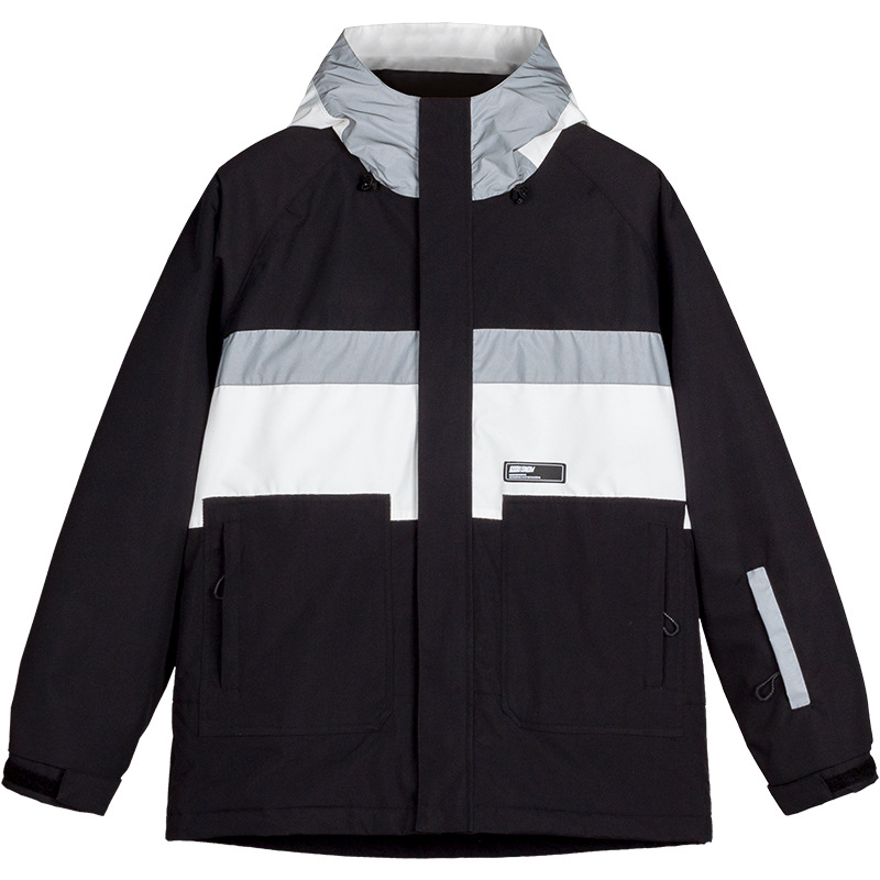 New snowsuit women's jacket warm clip cotton waterproof double board equipment reflective snowsuit men_voghion.com