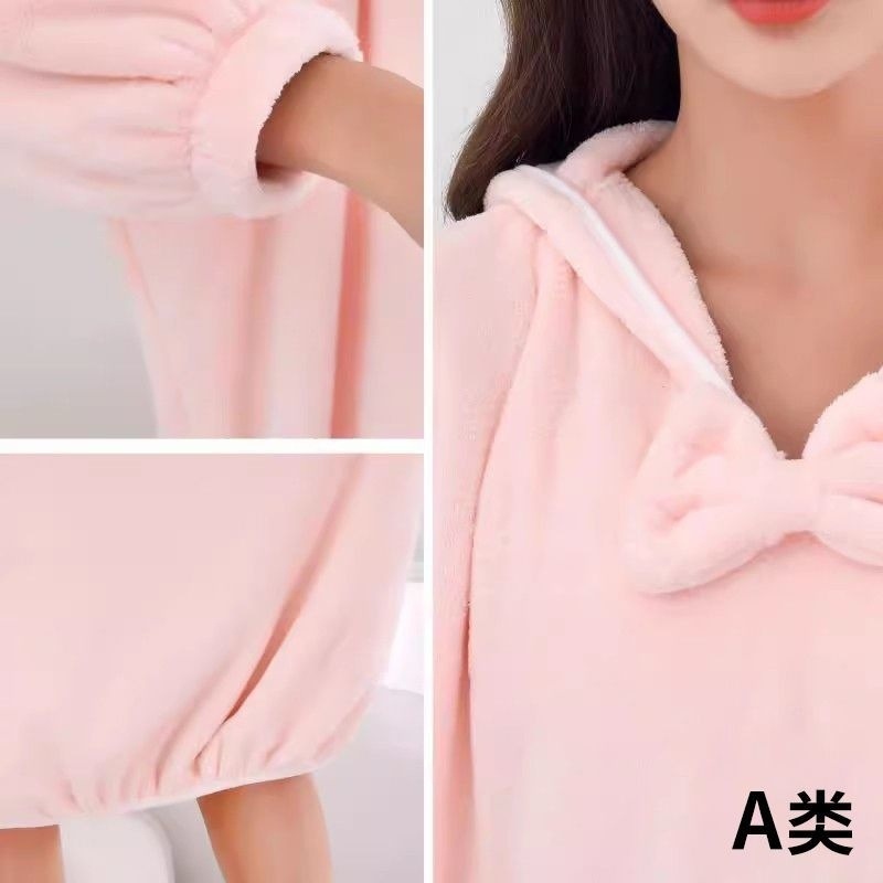 목욕 가운 여성 성인 가을과 겨울 새로운 면 흡수성 빠른 건조 가정용 목욕 타월 착용 포장 목욕 스커트 목욕 가운