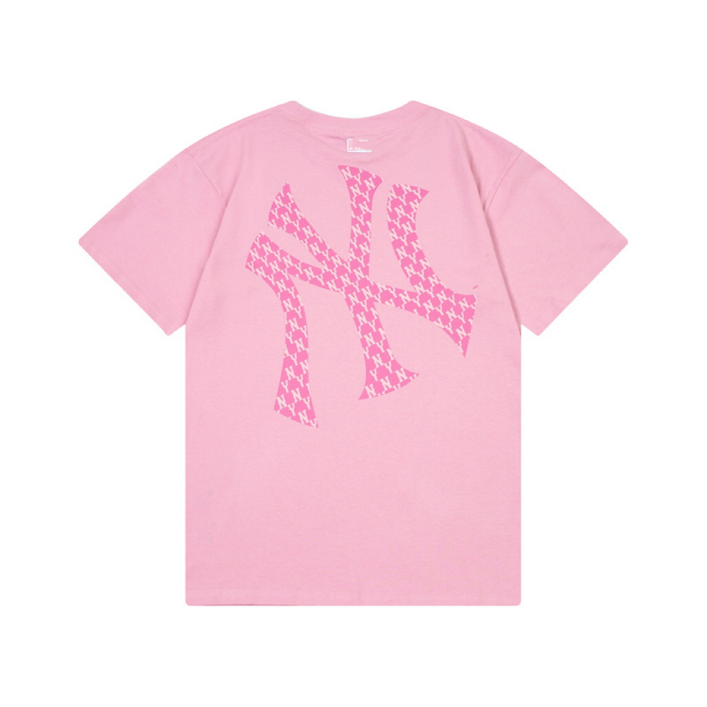 Fábrica al por mayor nueva moda Coreana de alta calidad impresa algodón manga corta hombres y mujeres mismo estilo pareja camiseta suelta soporte código de escaneo