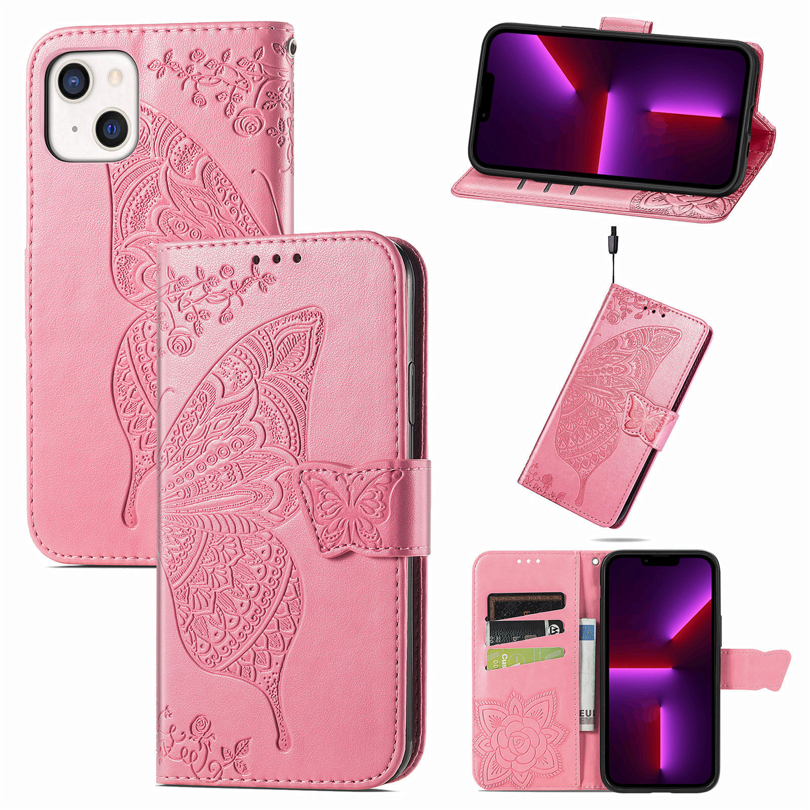 Mandala Embossed Leather Wallet Phone Case For Iphone 16_voghion.com