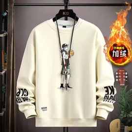 春秋季青少年圆领套头卫衣套装大童上衣男孩学生宽松卡通长袖T恤