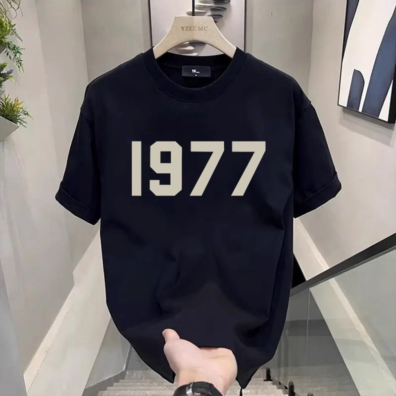 Cotton T-shirt Simple Trend Digital Printing Men's Summer Round Neck Versatile Short Sleeves_voghion.com