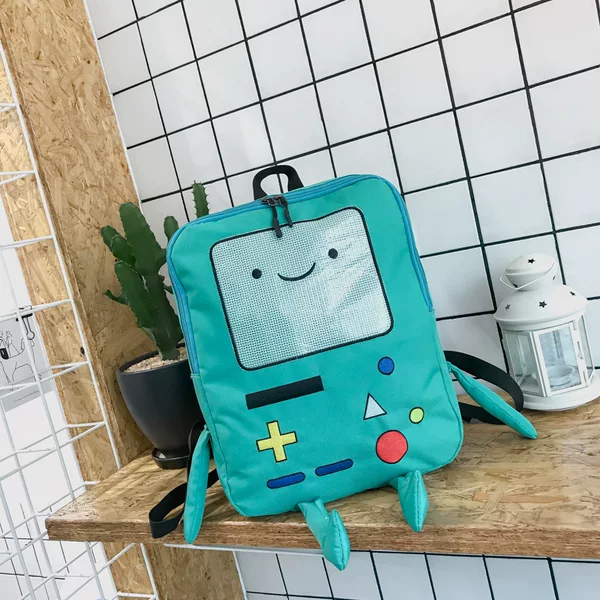 Japanese and Korean Cute Cartoon Adventure Time Backpack, Soft Girl Anime Quirky Personality 3D Student School Bag