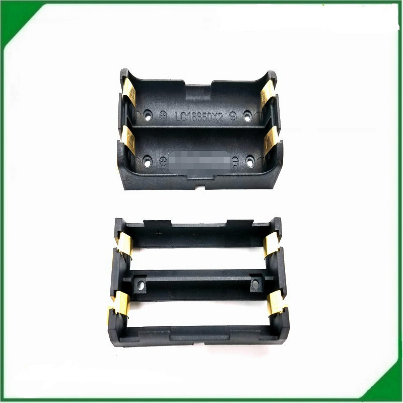 尼龙耐高温SMT18650双节贴片带卡柱电池盒