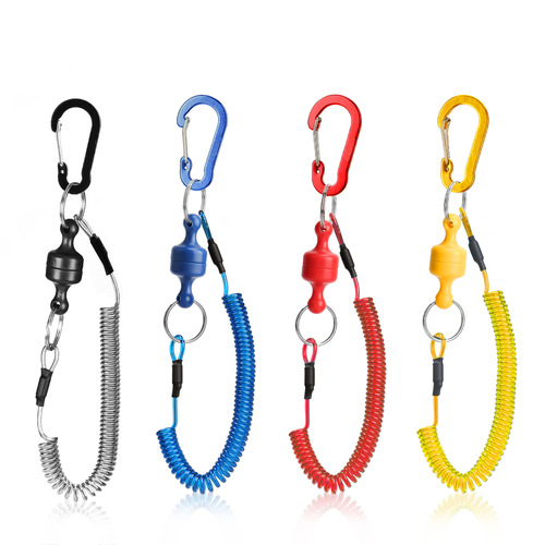 Strong magnetic steel wire lost rope fishing tool anti-off safety rope outdoor fishing quick release strong magnetic portable buckle