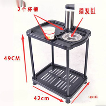 麻将机棋牌室茶几塑料烟灰缸小茶几架圆形方形麻将桌馆茶室茶水架