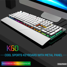 十八渡GK60金属游戏发光键盘RGB手托键盘可拆卸机械手感有线键盘