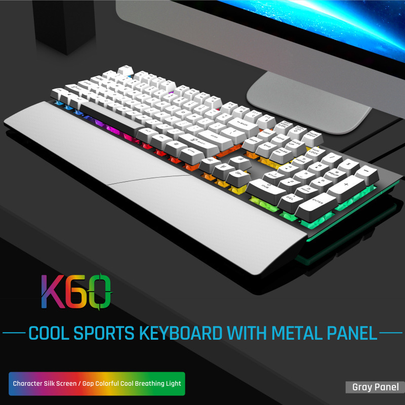 18 du GK60 metal gaming luminous keyboard RGB hand rest keyboard detachable mechanical feel wired keyboard