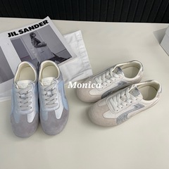 Monica2025真皮舒适阿甘鞋学生运动跑步鞋百搭系带休闲鞋5155-18