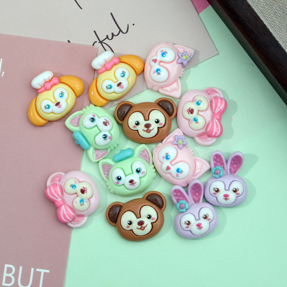 Nueva estrella brillante delushirley dibujos animados DIY accesorios de resina accesorios para el cabello teléfono móvil Shell colgante horquilla parche al por mayor