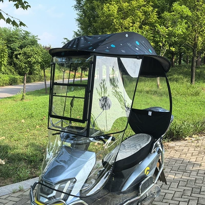 Elektromobil üçün ön şüşə çətiri (günlük) — window windscreen, sun umbrella - sliding-window-half-cover-model-black-snowflake-suitable-for-vehicles-with-rearview-mirrors