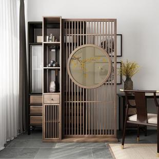 Entrance Cabinet New Chinese Style Entrance Grille Screen Partition Cabinet Living Room Solid Wood Storage Rack Integrated Entrance Shielding Home