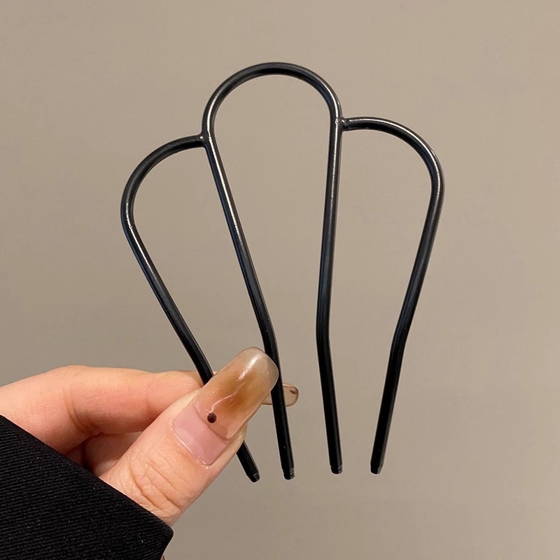 Pelo perezoso rizador negro horquilla pelo tapón bola cabeza pelo updo herramienta en forma de U peine pelo trenzado artefacto horquilla