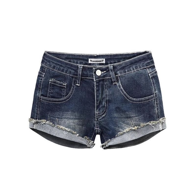 American Retro Hot Girl Low-Waist Tight-Fitting Large Size Hip-Covering Slimming Raw Edge Denim Shorts for Women 2025 Summer New Style