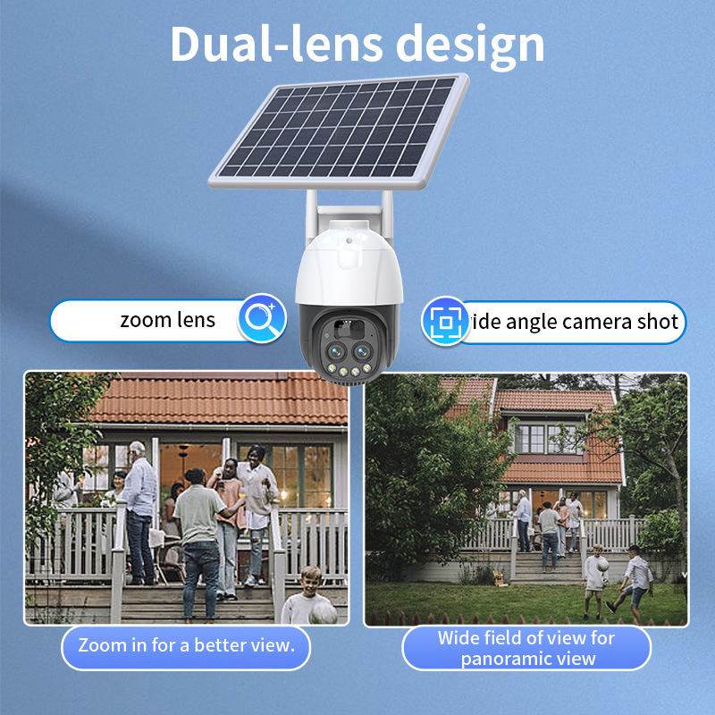 Monitoreo solar de red 4G 360 grados de monitoreo panorámico teléfono móvil cámara remota HD 10x zoom