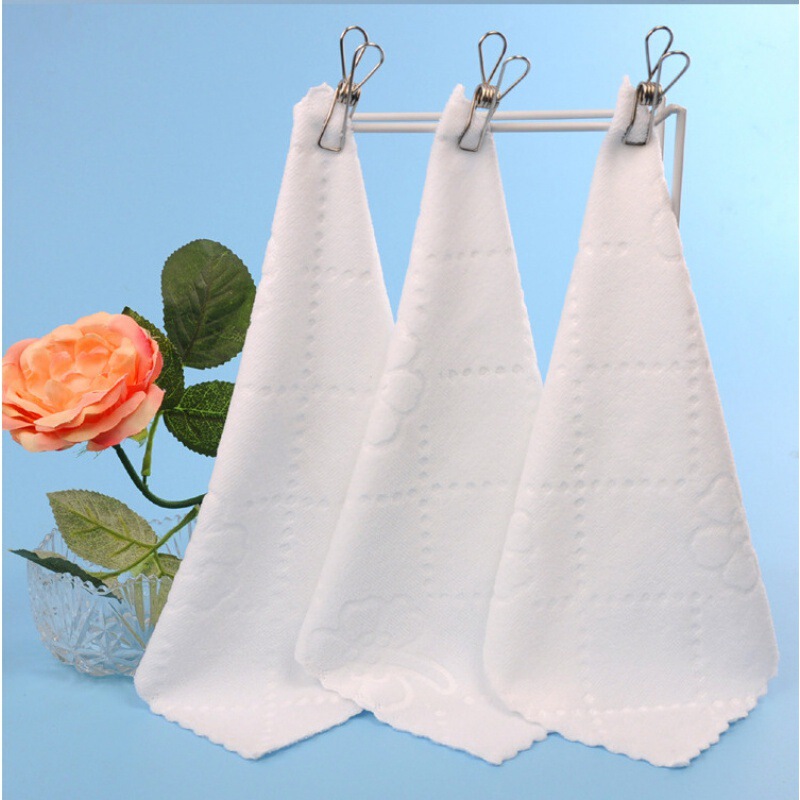 Hotel Microfiber White Small Square Wipes Embossed Wipes Disposable Napkins Hotel White Small Towel