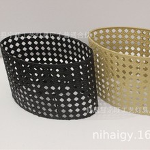 跨境专供欧洲市场铁艺椭圆灯罩金属雕刻金属镂空灯罩E27E14