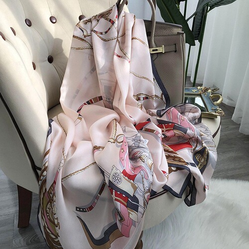 Hangzhou Silk Scarf Women's Versatile Korean Style Light Luxury Style Calla Lily Long Mulberry Silk Scarf Anti-Tank Shawl
