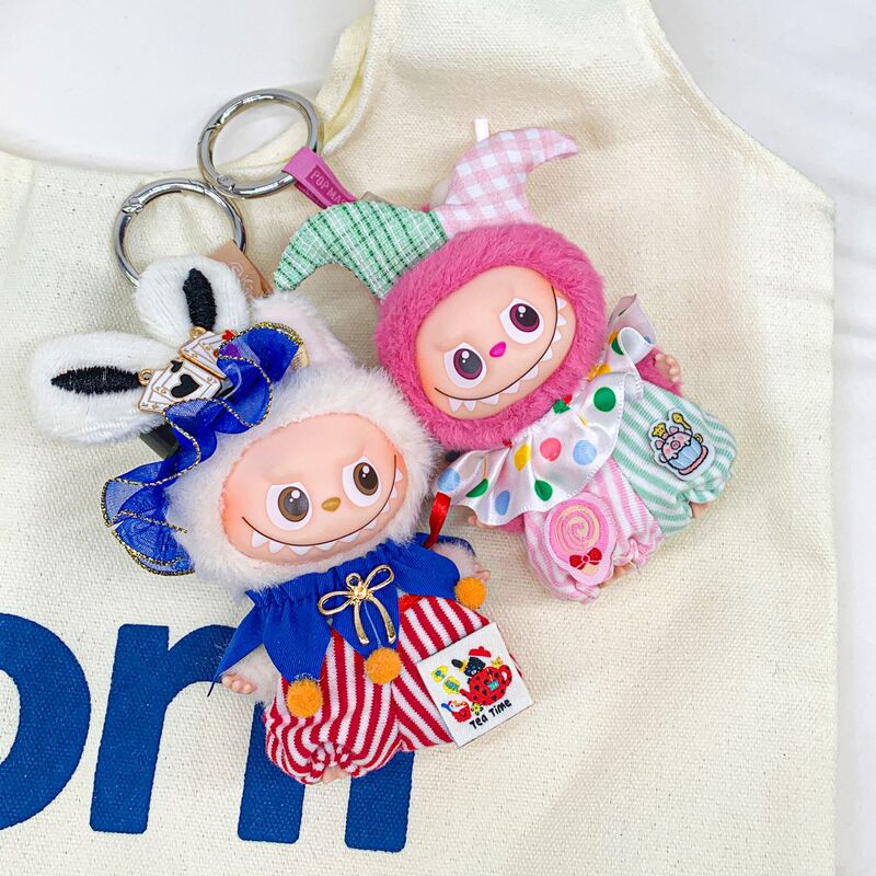 4.0 Mini Labubu Clothes 10cm Fourth Generation Heart Password Labubu Doll Clothes Circus Series Suit