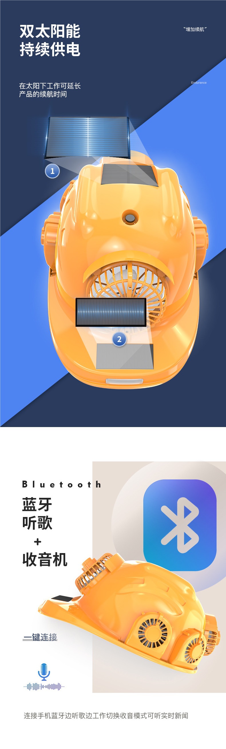 Solar-powered safety helmet with a built-in fan and air conditioning system for cooling, suitable for summer construction sites, and can be charged; a cooling device for adults