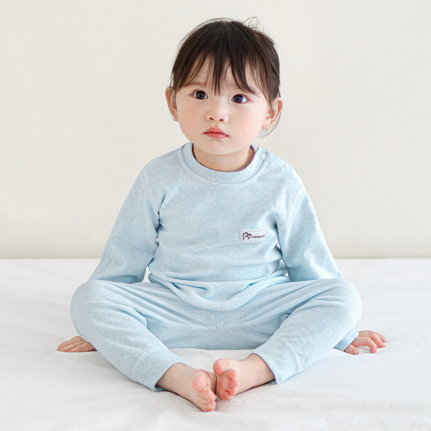 Primavera y otoño ropa interior infantil algodón delgado pijama de base para niños niñas dividido chaqueta de otoño bebé pantalones de otoño