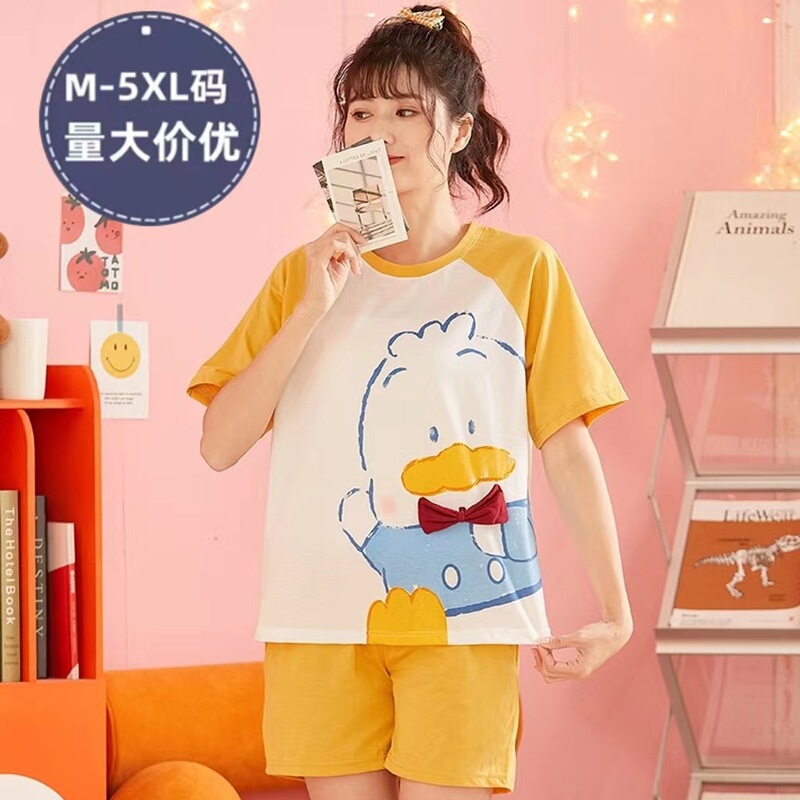 Factory wholesale pajamas women's summer short sleeve cartoon explosions extra large size Princess Wind Women's suit summer home clothes Factory wholesale pajamas women's summer short sleeve cartoon explosions extra large size Princess Wind Women's suit summer home clothes