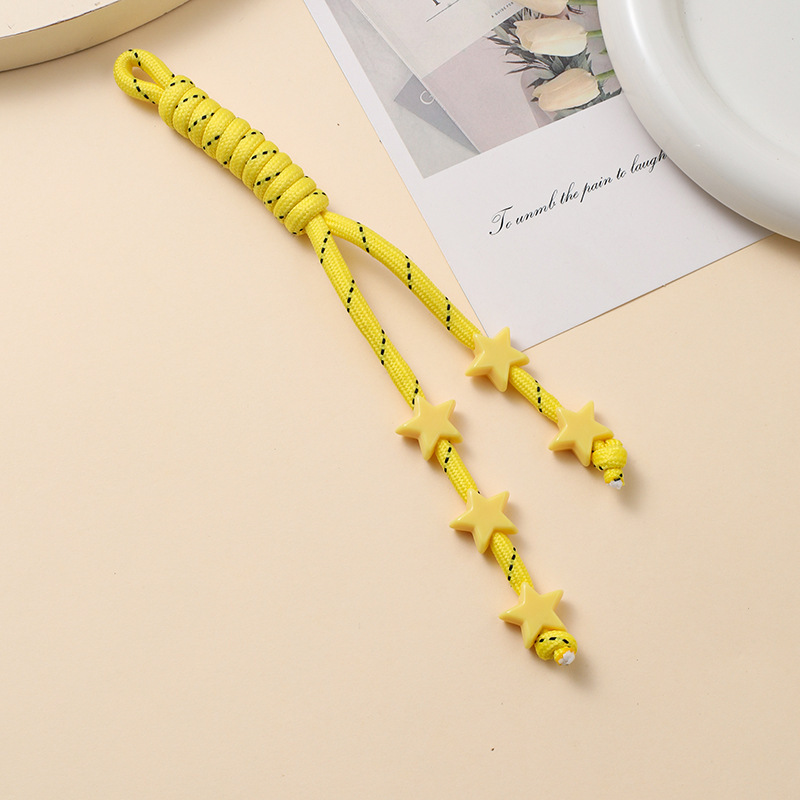 新しいファッションマルチカラー織りストラップ diy パーソナライズされたスターアクセサリーバッグ水カップペンダントストラップ製品卸売|undefined