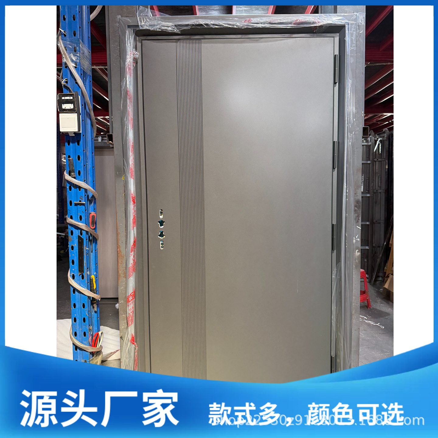 佛山源头工厂商品房入户门安全防盗单开门简约现代铝精雕门隔音
