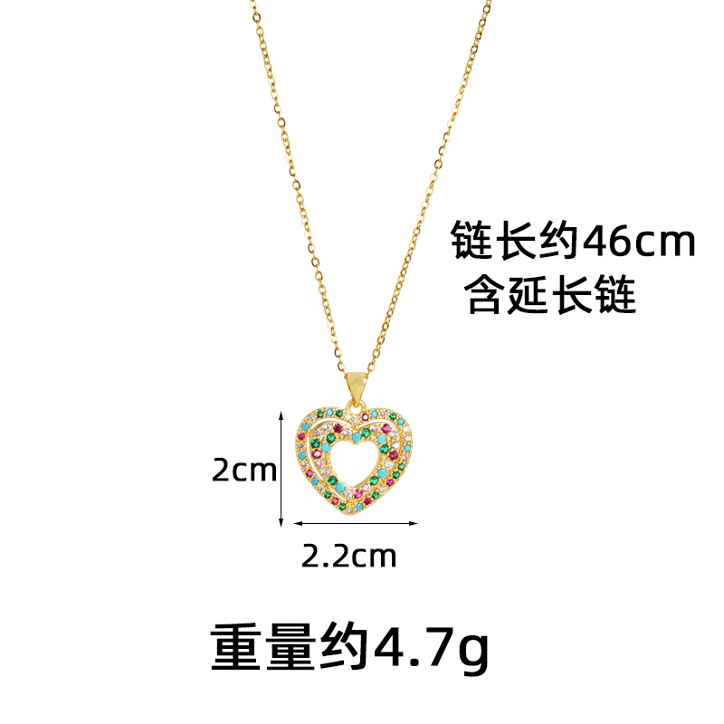 Collar de oro de arena transfronterizo de lujo ligero con doble línea de corazón pendientes para mujeres, joyas que no se desvanecen