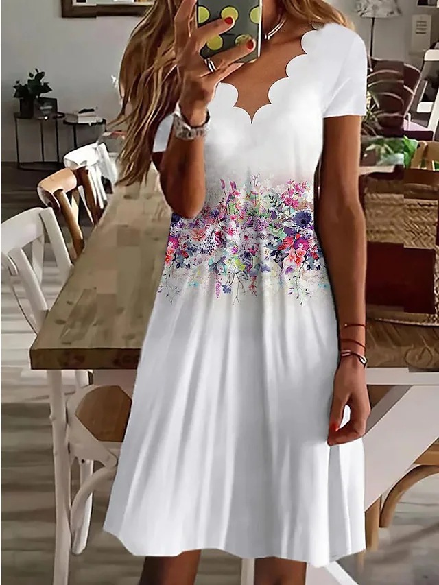 , Wish, , Independent Stores: New Summer European And American Women's Clothing, Digital Print V-neck_ecoleips.com