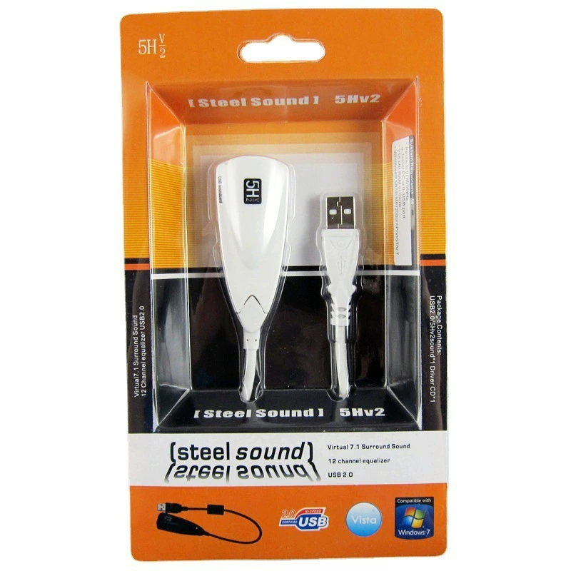 5 ч внешняя USB независимая звуковая карта 5Hv2 конвертер гарнитуры 7,1 аксессуары для настольных ноутбуков звуковая карта