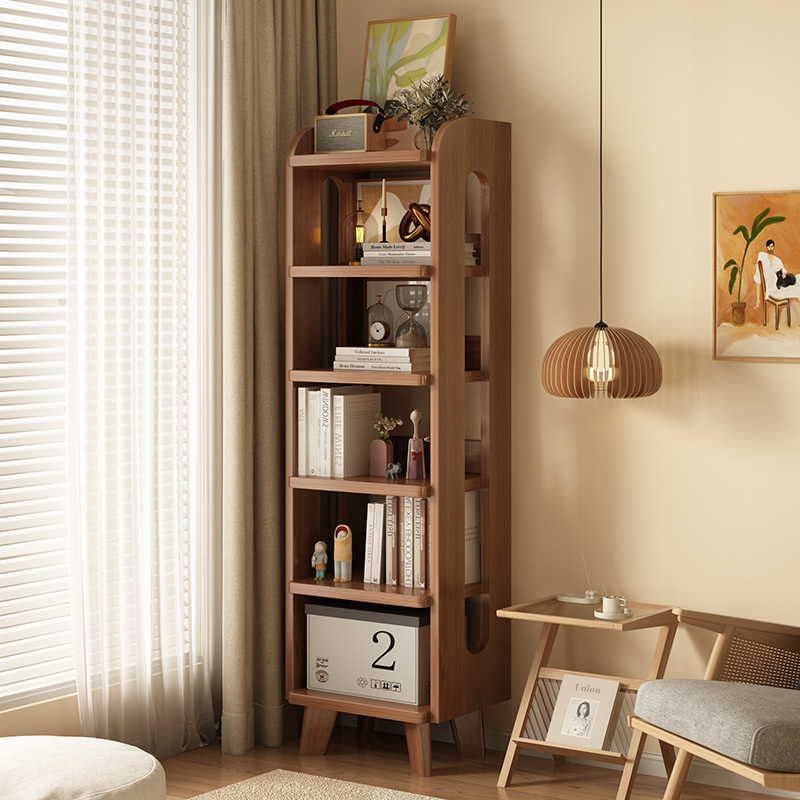Estantería de madera maciza, estante de piso a techo, estantería simple, sala de estar para el hogar, estante de exhibición multicapa, estante de almacenamiento de espacio en el dormitorio