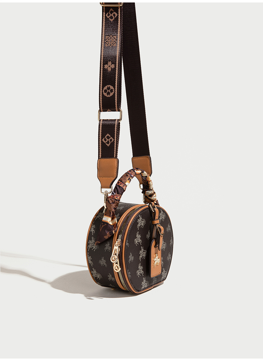 Genți de damă de lux 2023, geantă rotundă cu imprimeu retro pentru tort, de nișă franceză, geantă de damă cu umăr larg, geantă crossbody_voghion.com