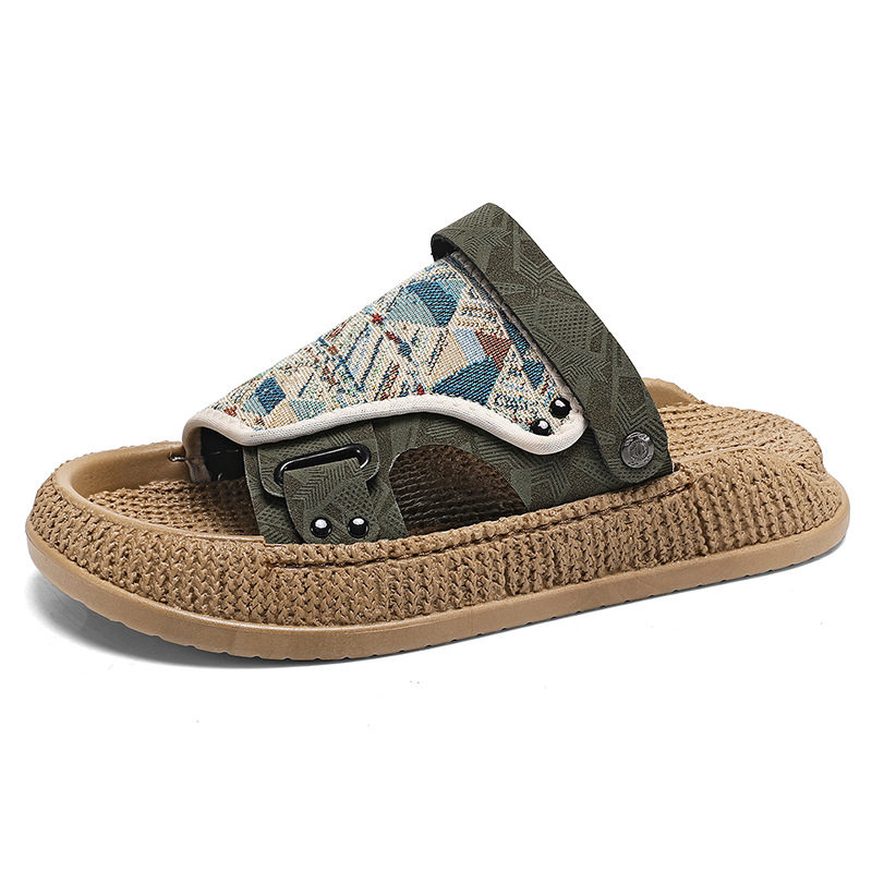 Dép sandal nam cỡ lớn hở ngón chống trượt kiểu Birkenstock đi biển — 8032 màu đen, 8032 xanh lá cây, 8032m màu
