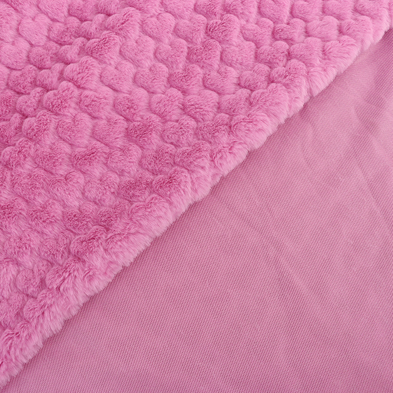 現物はウサギの毛のエンボスの小さい愛の綿布の立体のエンボスの小さいウサギの毛の布地の家庭用紡績の服装の抱き枕の生地に似せます。