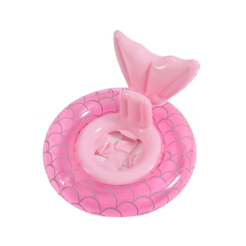 Ins famous mermaid seat float with handle, cute children's thick swimming ring armpit life vest manufacturer wholesale