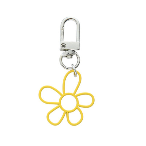Creative Personality Candy Color Hollow Flower Keychain Ins Simple Ornament AirPods Earphone Case Keychain Hanger