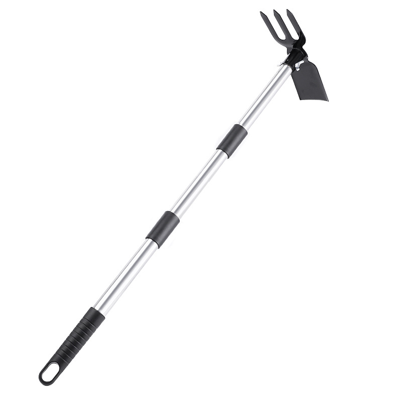 Jardín de azada de doble cabeza de azada de tres azadas de jardinería de doble propósito pequeña azada de flores de plantación de verduras de flores caseras azada de arena multifuncional