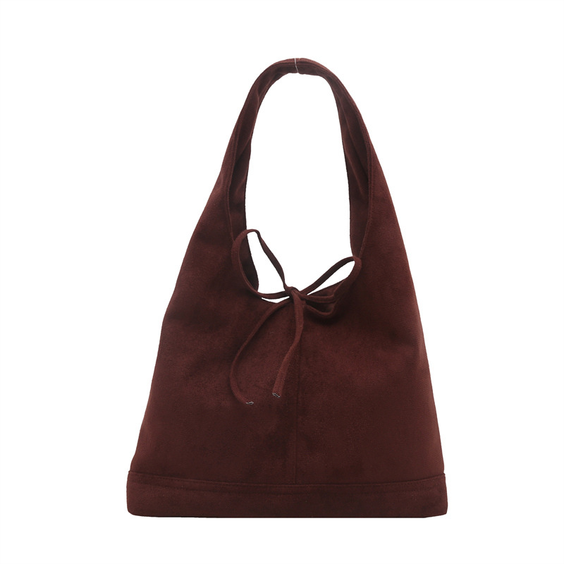 Lazos de nicho coreano estilo de moda ocio retro gamuza viaje de hombro único arco axilar bolsa de moda