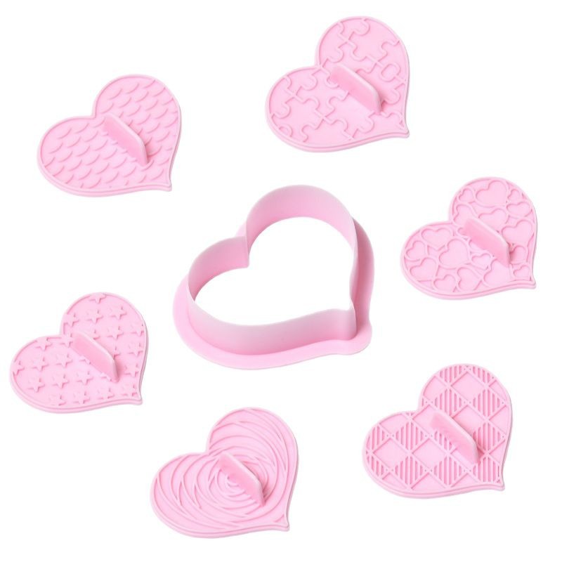 Cross-border Peach Heart Love Spot Galletas Juego de decoración para hornear Molde en forma de corazón Molde para hornear Sello con manita image 5