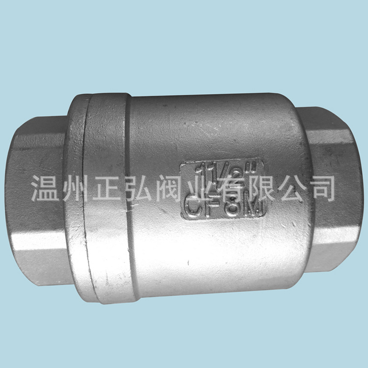 现货304不锈钢立式止回阀 H12内螺纹止回阀DN40弹簧止水阀1000WOG