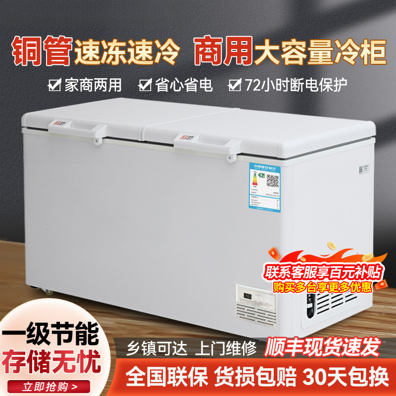 Freezer Commercial Large-Capacity Fresh-Keeping Refrigeration and Freezing Dual-Purpose Extra-Large Horizontal Dual-Temperature Refrigerator Freezer Refrigerator Electric Freezer