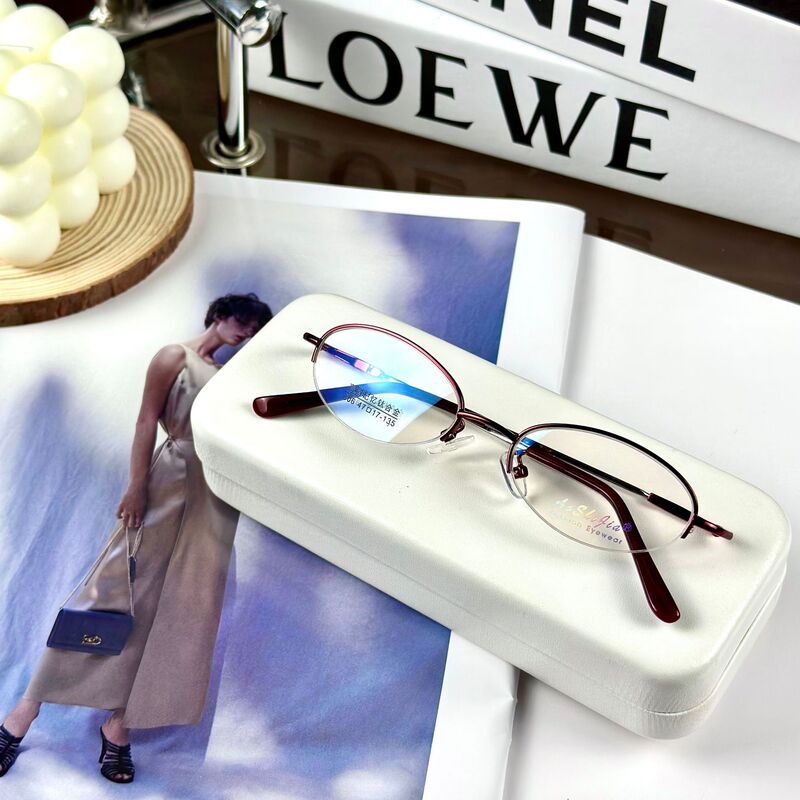 Metal half frame small oval glasses frame memory titanium alloy 806 optical glasses frame with reading glasses factory wholesale