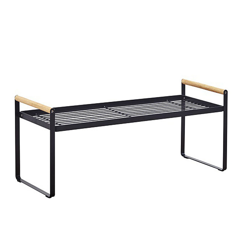 Procesamiento personalizado de madera portátil estante de almacenamiento de artículos de cocina estante de drenaje de hierro forjado estante de acabado estratificado doméstico