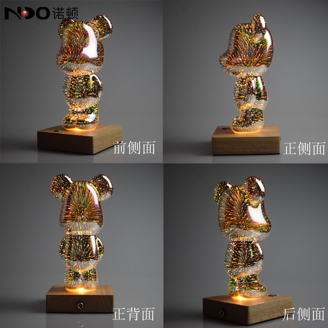 Oso violento color mágico luz creativa regalo luminoso regalo transfronterizo USB plug-in de carga DC luz de colores cambio de luz