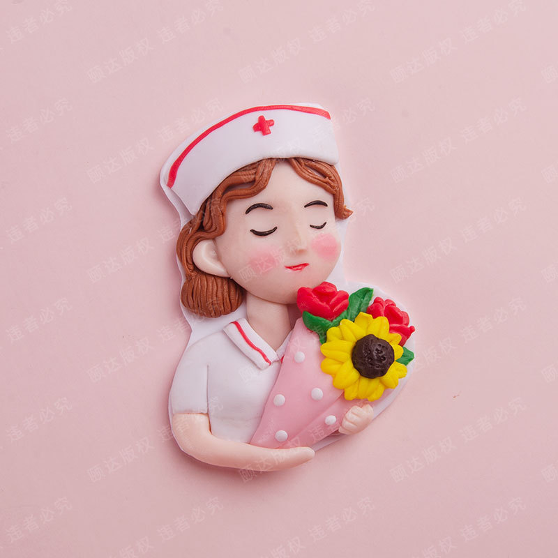 512 Nurses Cake decorate flower Nurse Fimo Decoration Thanksgiving Angels Inserted card festival decorate